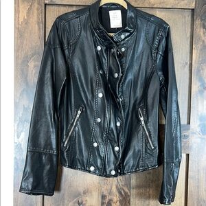 Free People Black Leather Jacket